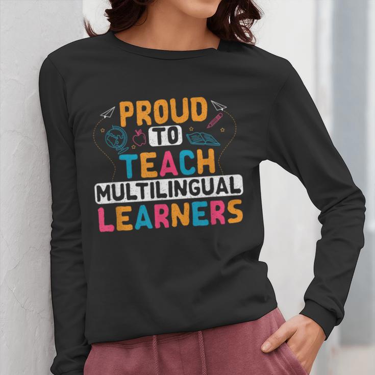 Multilingual Teacher Linguist Language ESL Teaching Women Long Sleeve T-Shirt, Esl Teacher Gifts, funny design Multilingual Teacher Linguist Language ESL Teaching Women Long Sleeve T-Shirt, Esl Teacher Gifts, funny design