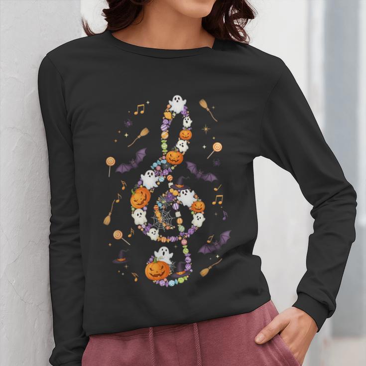 Music Note Symbol Halloween For Music Teacher Musicians Women Long Sleeve T-Shirt, funny design Music Note Symbol Halloween For Music Teacher Musicians Women Long Sleeve T-Shirt, funny design