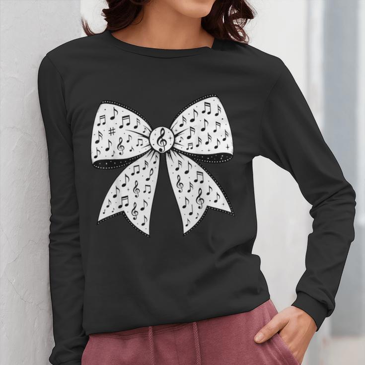 Music Notes Coquette Bow Music Teacher School Musician Band Women Long Sleeve T-Shirt, funny design Music Notes Coquette Bow Music Teacher School Musician Band Women Long Sleeve T-Shirt, funny design