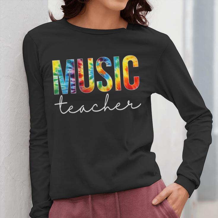 Music Teacher Tie Dye Appreciation Day Hello Back To School Men Women Women Long Sleeve T-Shirt, funny design