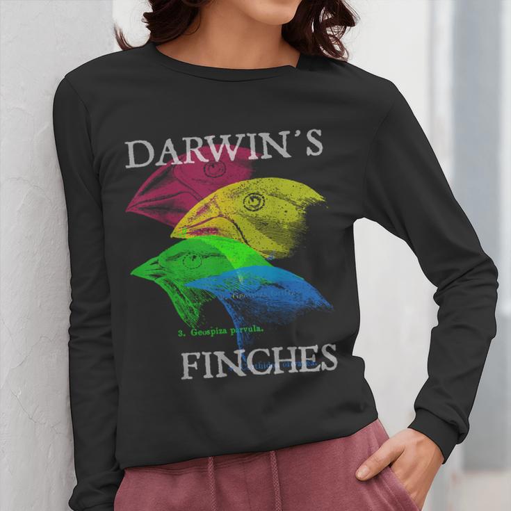Nerdy Darwin's Finches Evolution Science Biology Teacher Women Long Sleeve T-Shirt, Science Teacher Gifts, funny design