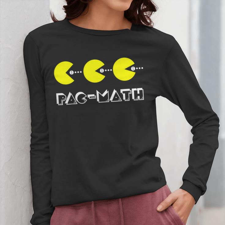 Nerdy Pac-Math Nom Retro Game Precalculus Math Teacher Women Long Sleeve T-Shirt, funny design Nerdy Pac-Math Nom Retro Game Precalculus Math Teacher Women Long Sleeve T-Shirt, funny design