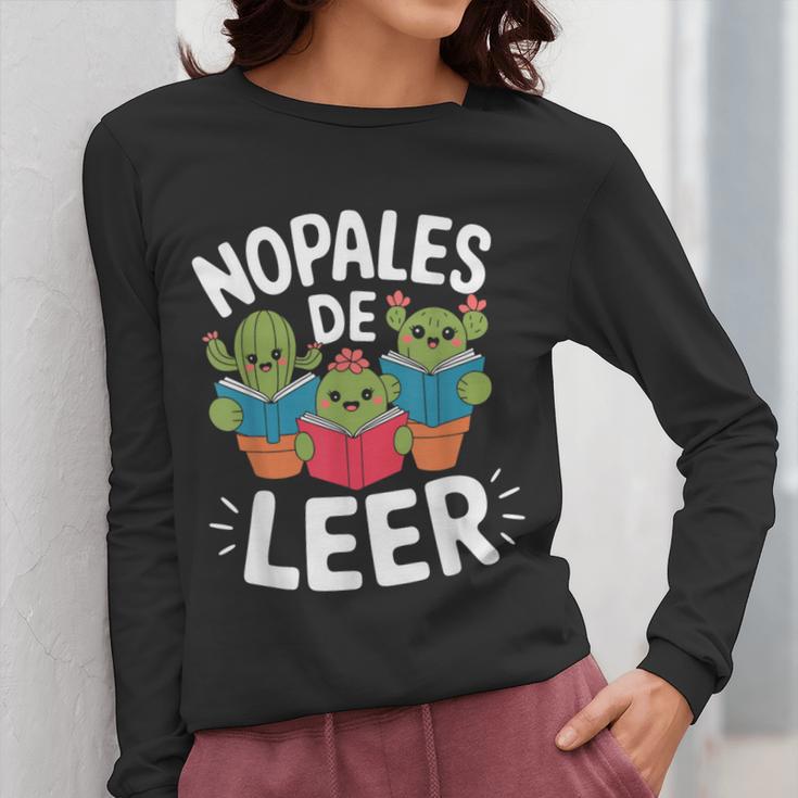 Nopales De Leer Bilingual Teacher Maestra Spanish Teacher Women Long Sleeve T-Shirt, funny design Nopales De Leer Bilingual Teacher Maestra Spanish Teacher Women Long Sleeve T-Shirt, funny design