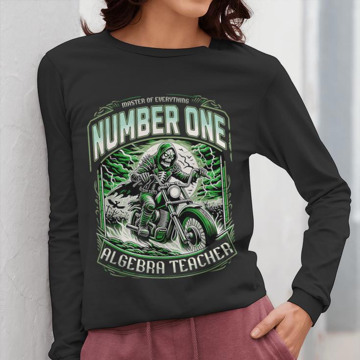 Number One Algebra Teacher 1 Career s Women Long Sleeve T-Shirt, funny design Number One Algebra Teacher 1 Career s Women Long Sleeve T-Shirt, funny design