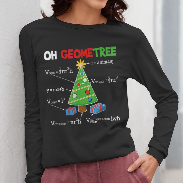 Oh Geometree Christmas Tree Geometry Math Teacher Women Long Sleeve T-Shirt, funny design