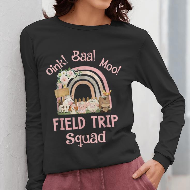 Oink Baa Moo Field Trip Squad Teacher Students Matching Women Long Sleeve T-Shirt, funny design Oink Baa Moo Field Trip Squad Teacher Students Matching Women Long Sleeve T-Shirt, funny design