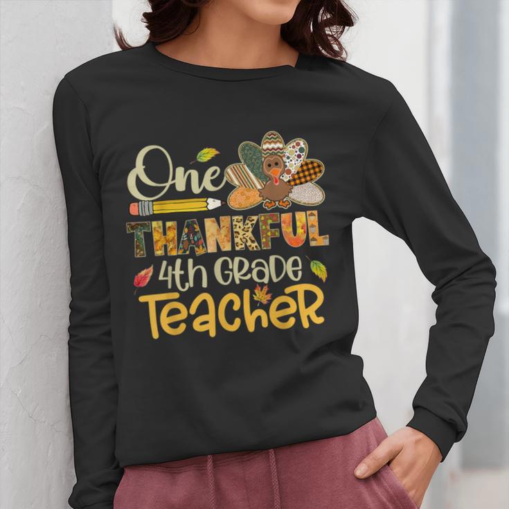 One Thankful 4th Grade Teacher Turkey Leopard Thanksgiving Women Long Sleeve T-Shirt, First Grade Teacher Gifts, 4th Grade Teacher Gifts, funny design One Thankful 4th Grade Teacher Turkey Leopard Thanksgiving Women Long Sleeve T-Shirt, First Grade Teacher Gifts, 4th Grade Teacher Gifts, funny design