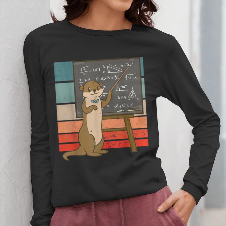 Otter Professor Teacher Teaching Maths Mathematics Women Long Sleeve T-Shirt, funny design Otter Professor Teacher Teaching Maths Mathematics Women Long Sleeve T-Shirt, funny design