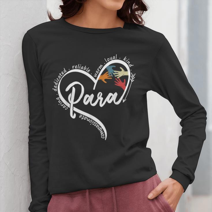 Para Heart Paraprofessional Teacher Paraeducator Women Long Sleeve T-Shirt, funny design Para Heart Paraprofessional Teacher Paraeducator Women Long Sleeve T-Shirt, funny design