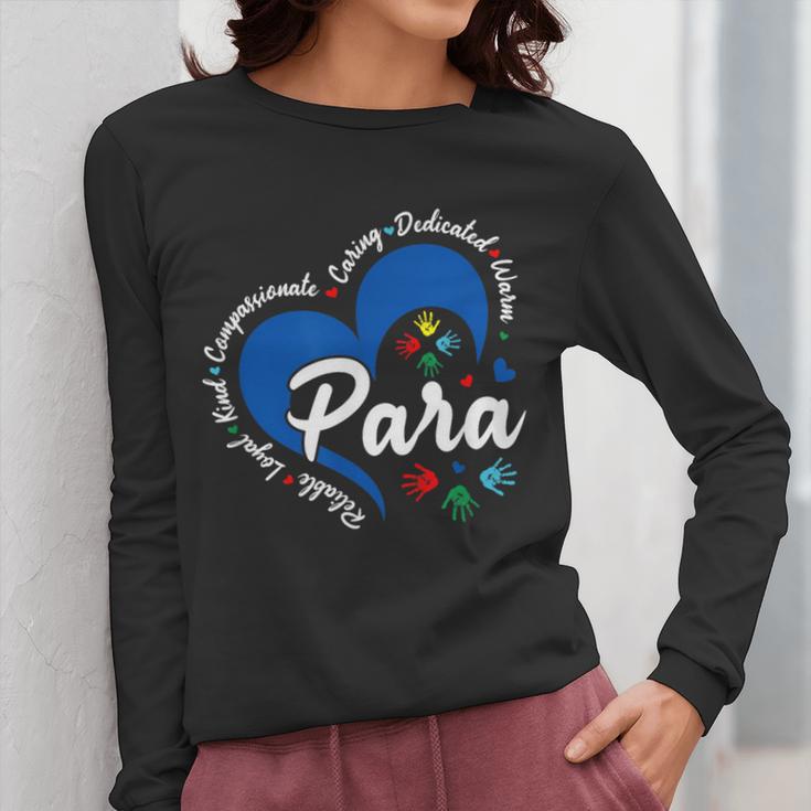 Para Heart Teacher Paraprofessional School Appreciation Women Long Sleeve T-Shirt, funny design Para Heart Teacher Paraprofessional School Appreciation Women Long Sleeve T-Shirt, funny design