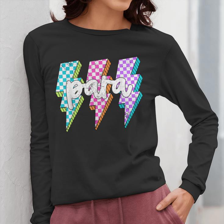 Para Squad Paraprofessional Teacher Lightning Bolt Women Long Sleeve T-Shirt, funny design Para Squad Paraprofessional Teacher Lightning Bolt Women Long Sleeve T-Shirt, funny design