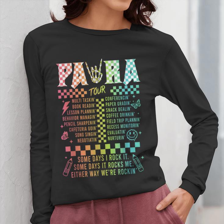 Para Tour Paraprofessional Squad Rock Teacher Back To School Women Long Sleeve T-Shirt, funny design Para Tour Paraprofessional Squad Rock Teacher Back To School Women Long Sleeve T-Shirt, funny design
