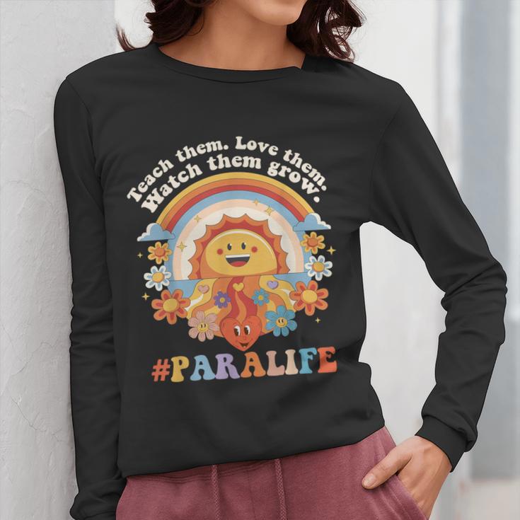 Paraprofessional Para Life Sun Flower Teacher Back To School Women Long Sleeve T-Shirt, funny design