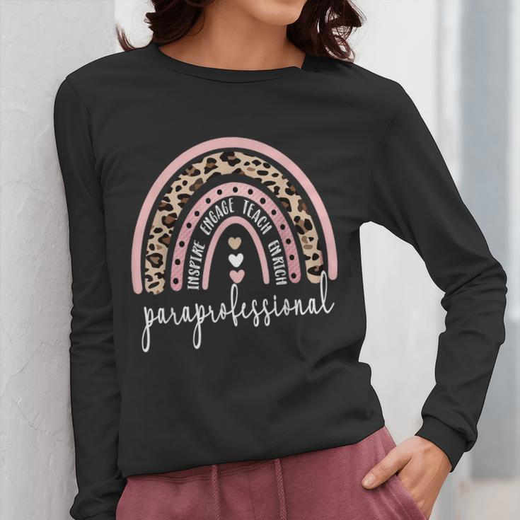 Paraprofessional Rainbow Para Teacher Parapro Women Long Sleeve T-Shirt, funny design