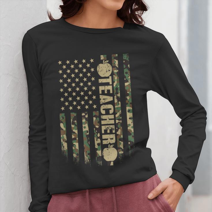 Patriotic Teacher American Flag Camouflage 4th Of July Camo Women Long Sleeve T-Shirt, funny design Patriotic Teacher American Flag Camouflage 4th Of July Camo Women Long Sleeve T-Shirt, funny design