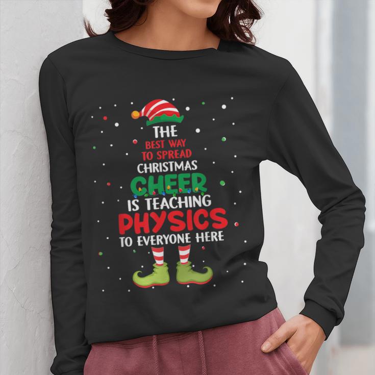 Physics Teacher Christmas Elf Christmas Cheer Women Long Sleeve T-Shirt, funny design Physics Teacher Christmas Elf Christmas Cheer Women Long Sleeve T-Shirt, funny design