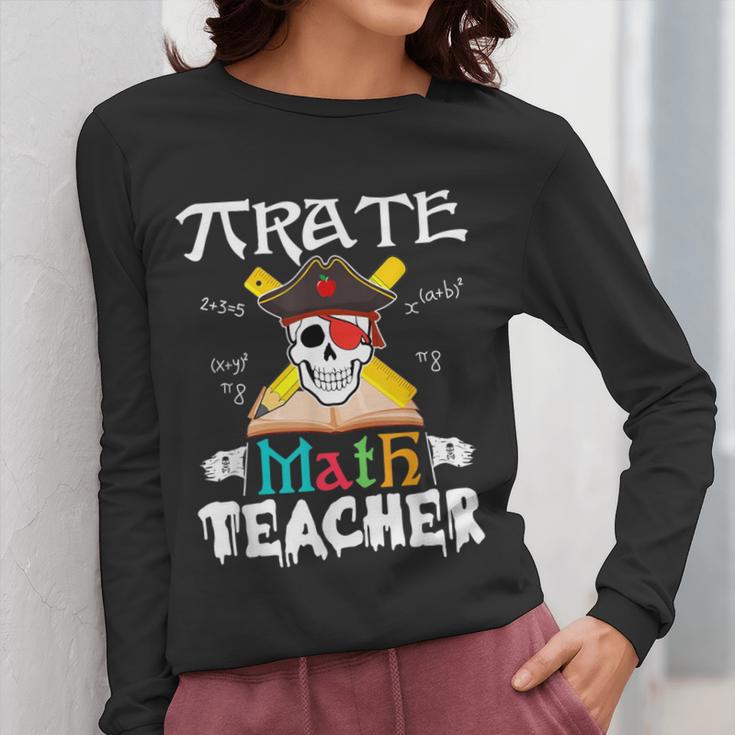 Pirate Math Teacher Skull Pirate Halloween Costume Women Long Sleeve T-Shirt, funny design Pirate Math Teacher Skull Pirate Halloween Costume Women Long Sleeve T-Shirt, funny design