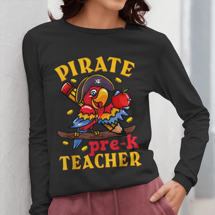 Pirate Pre-K Teacher Preschool Halloween Women Long Sleeve T-Shirt, funny design Pirate Pre-K Teacher Preschool Halloween Women Long Sleeve T-Shirt, funny design