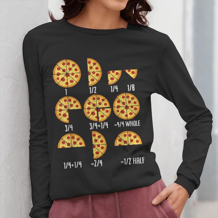 Pizza Slice Fraction Math Teacher Back To School Educational Women Long Sleeve T-Shirt, funny design Pizza Slice Fraction Math Teacher Back To School Educational Women Long Sleeve T-Shirt, funny design