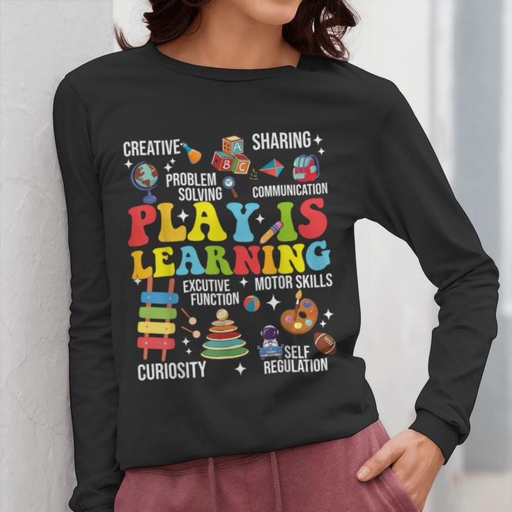 Play Is Learning Kindergarten Preschool Teacher Appreciation Women Long Sleeve T-Shirt, funny design Play Is Learning Kindergarten Preschool Teacher Appreciation Women Long Sleeve T-Shirt, funny design