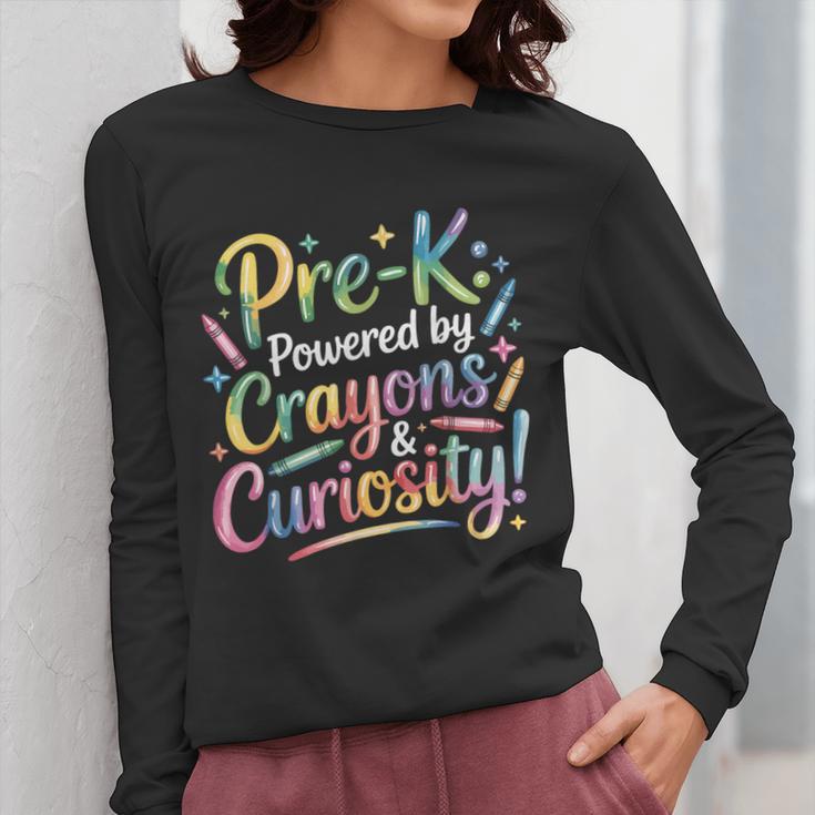 Pre-K Crayons & Curiosity Preschool Teachers Life Tie Dye Women Long Sleeve T-Shirt, funny design Pre-K Crayons & Curiosity Preschool Teachers Life Tie Dye Women Long Sleeve T-Shirt, funny design