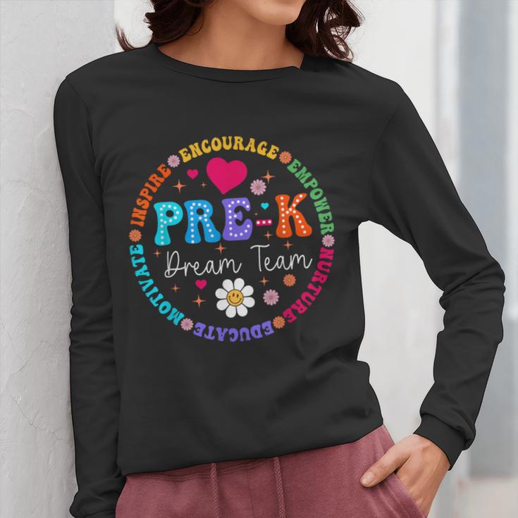 Pre K Dream Team Back To School Boys First Day Teacher Women Long Sleeve T-Shirt, funny design Pre K Dream Team Back To School Boys First Day Teacher Women Long Sleeve T-Shirt, funny design