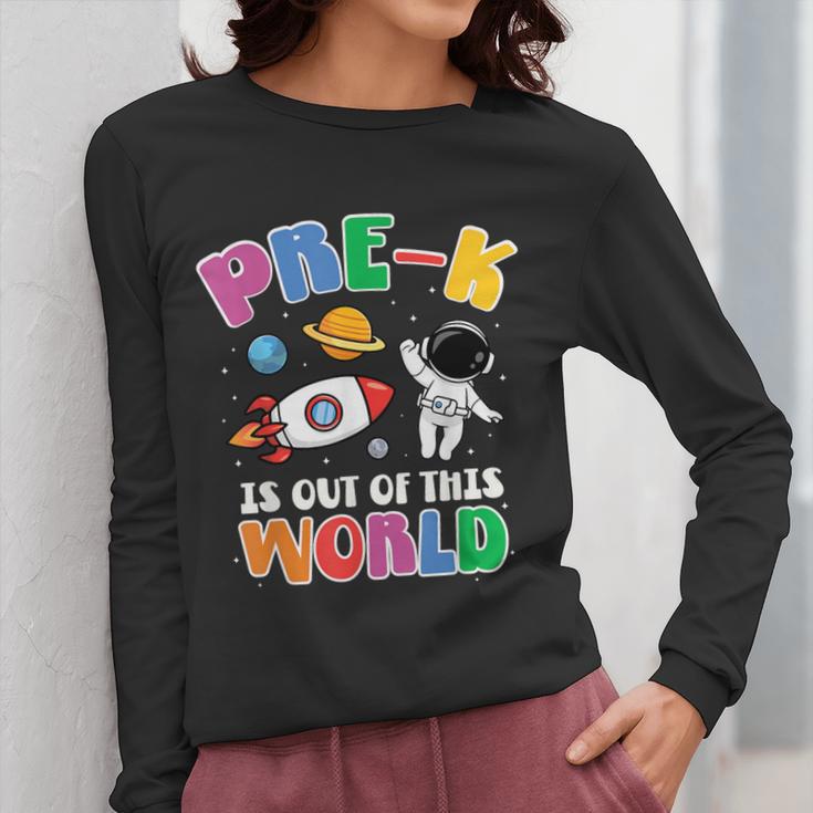 Pre-K Student Teacher Astronaut Space Back To School Women Long Sleeve T-Shirt, funny design Pre-K Student Teacher Astronaut Space Back To School Women Long Sleeve T-Shirt, funny design