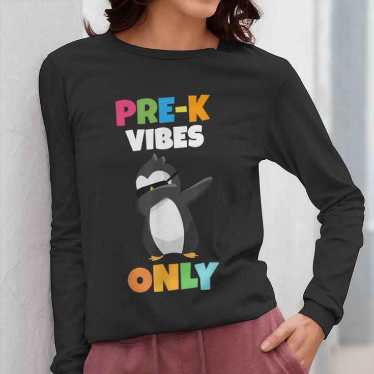 Pre-K Vibes Only Penguin Teachers Kids Back To School Women Long Sleeve T-Shirt, funny design