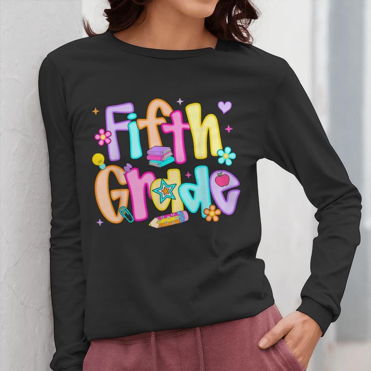 Preppy Fifth Grade Back To School 5th Grade Teacher Girl Boy Women Long Sleeve T-Shirt, funny design Preppy Fifth Grade Back To School 5th Grade Teacher Girl Boy Women Long Sleeve T-Shirt, funny design