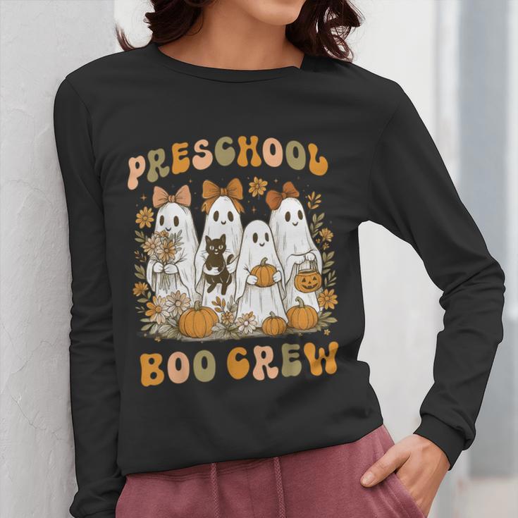 Preschool Boo Crew Teacher Kids Halloween Ghost Cat Pumpkin Women Long Sleeve T-Shirt, funny design Preschool Boo Crew Teacher Kids Halloween Ghost Cat Pumpkin Women Long Sleeve T-Shirt, funny design