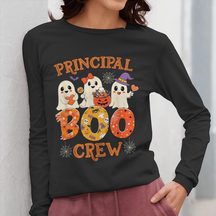 Principal Teacher Boo Crew Halloween Spooky Costume Women Long Sleeve T-Shirt, funny design