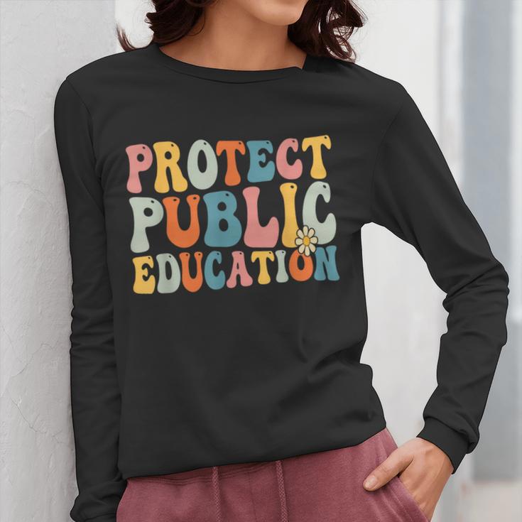 Protect Public Education Public Teacher School Women Long Sleeve T-Shirt, funny design Protect Public Education Public Teacher School Women Long Sleeve T-Shirt, funny design