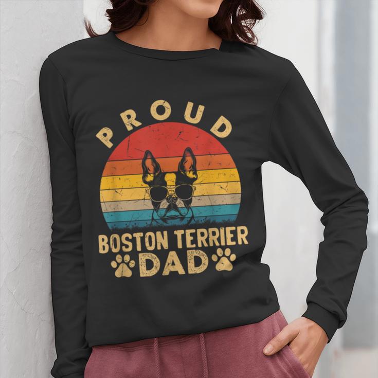 Proud Boston Terrier Dad Dog Owner Fathers Day Men Women Kids Women Long Sleeve T-Shirt, Couple Gifts, Boston Terrier Dad Gifts, funny design