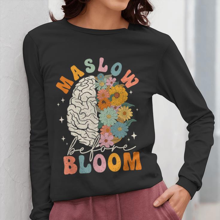 Psychologist Maslow Before Bloom Sped Teacher Classroom Women Long Sleeve T-Shirt, funny design Psychologist Maslow Before Bloom Sped Teacher Classroom Women Long Sleeve T-Shirt, funny design