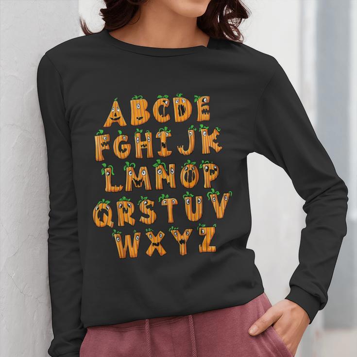 Pumpkin ABC Halloween Alphabet Costume School Teacher Kids Women Long Sleeve T-Shirt, funny design Pumpkin ABC Halloween Alphabet Costume School Teacher Kids Women Long Sleeve T-Shirt, funny design