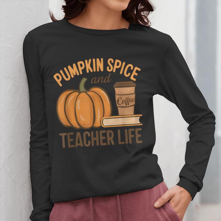 Pumpkin Spice And Teacher Life Halloween Teacher Women Long Sleeve T-Shirt, funny design Pumpkin Spice And Teacher Life Halloween Teacher Women Long Sleeve T-Shirt, funny design