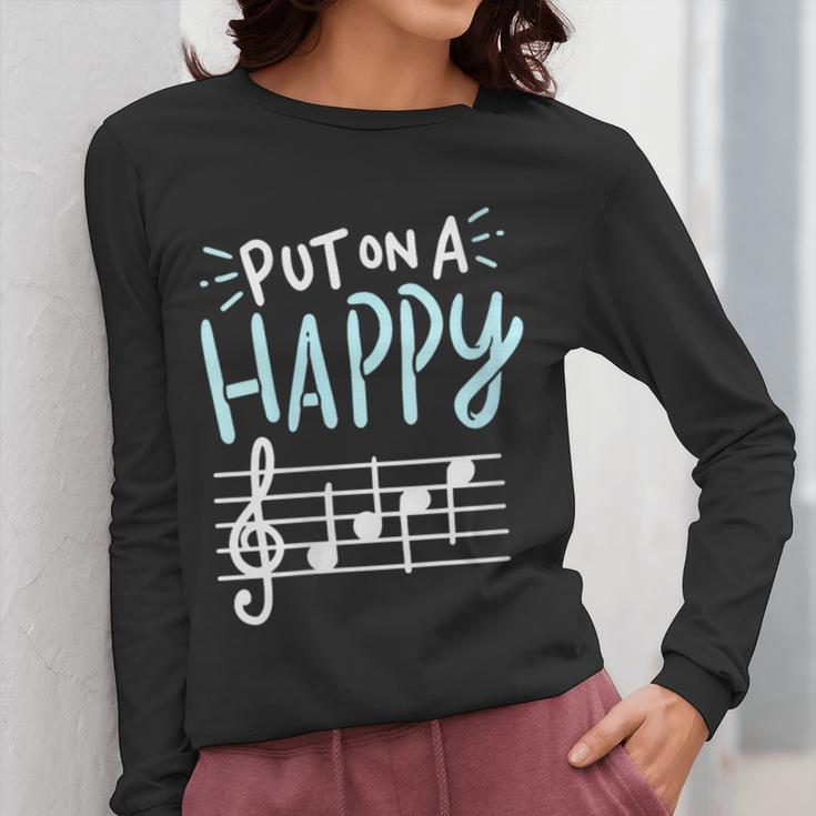 Put On A Happy Face Music Music Teacher Women Long Sleeve T-Shirt, funny design Put On A Happy Face Music Music Teacher Women Long Sleeve T-Shirt, funny design