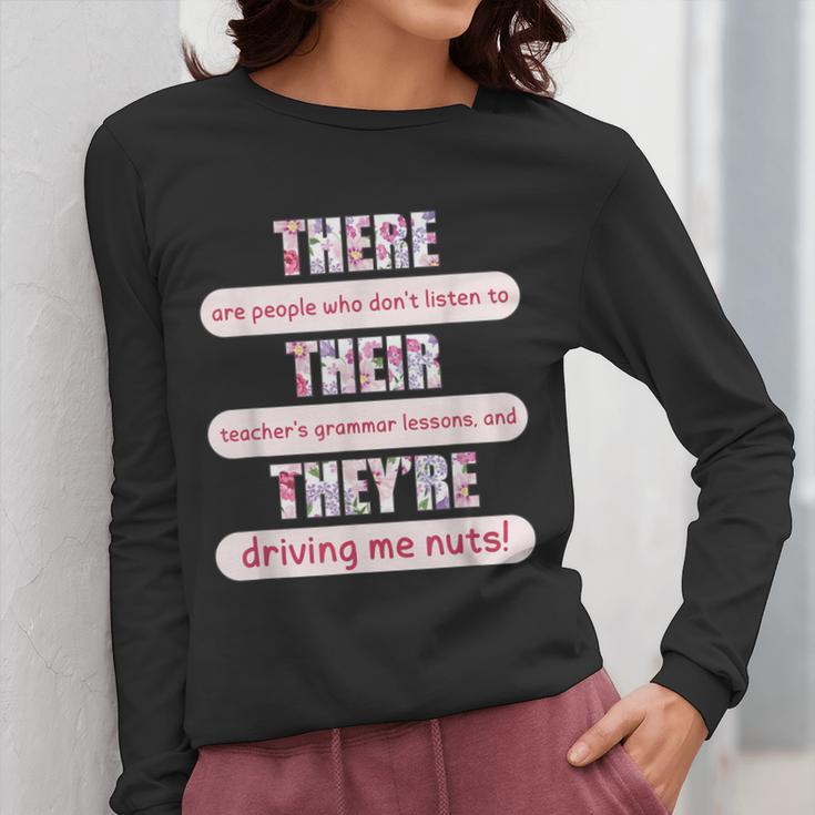 There Their They'Re Teacher English Grammar Police Women Long Sleeve T-Shirt, English Teacher Gifts, funny design There Their They'Re Teacher English Grammar Police Women Long Sleeve T-Shirt, English Teacher Gifts, funny design