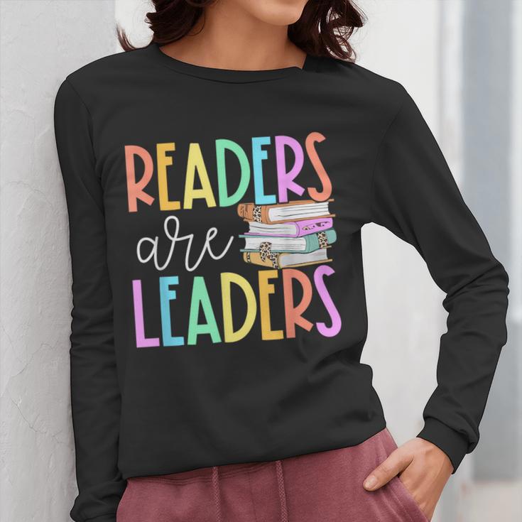 Readers Are Leaders Reading Book Lovers Teacher Women Kids Women Long Sleeve T-Shirt, funny design