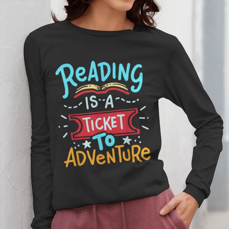 Reading Adventure Library Student Teacher Book Women Long Sleeve T-Shirt, funny design Reading Adventure Library Student Teacher Book Women Long Sleeve T-Shirt, funny design
