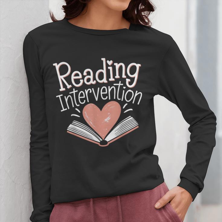 Reading Intervention Teacher Women Long Sleeve T-Shirt, funny design