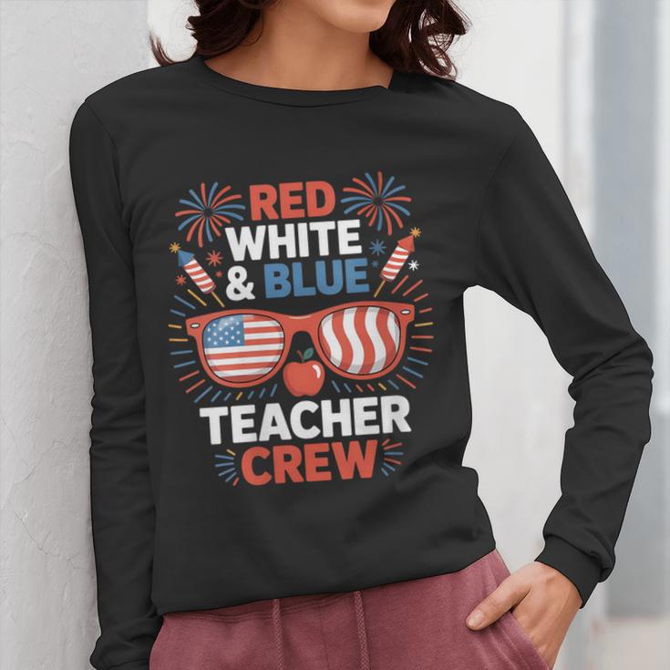 Red & Blue Teacher Crew Shirt 4th Of July Sunglasses Women Long Sleeve T-Shirt, funny design Red & Blue Teacher Crew Shirt 4th Of July Sunglasses Women Long Sleeve T-Shirt, funny design