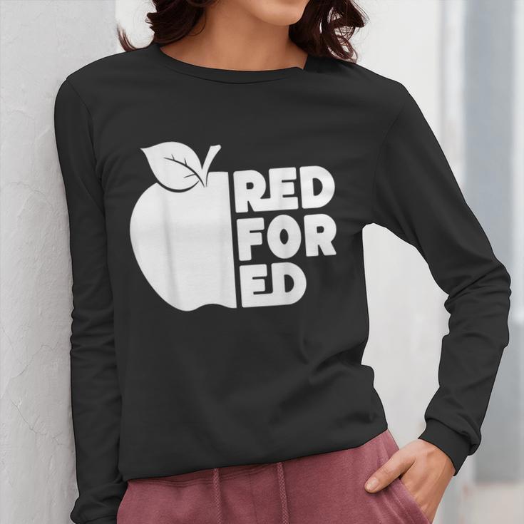 Red For Ed Teacher Support Public Education For Men Women Kids Women Long Sleeve T-Shirt, funny design Red For Ed Teacher Support Public Education For Men Women Kids Women Long Sleeve T-Shirt, funny design