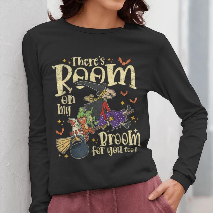 There's Room On My Broom For You Too Teacher Halloween Women Long Sleeve T-Shirt, funny design There's Room On My Broom For You Too Teacher Halloween Women Long Sleeve T-Shirt, funny design