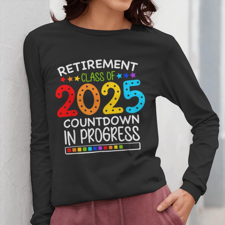 Retirement Class Of 2025 Teacher Countdown Loading Teacher Women Long Sleeve T-Shirt, funny design