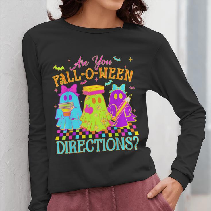 Retro Are You Falloween Direction Teacher Spooky Halloween Women Long Sleeve T-Shirt, funny design Retro Are You Falloween Direction Teacher Spooky Halloween Women Long Sleeve T-Shirt, funny design