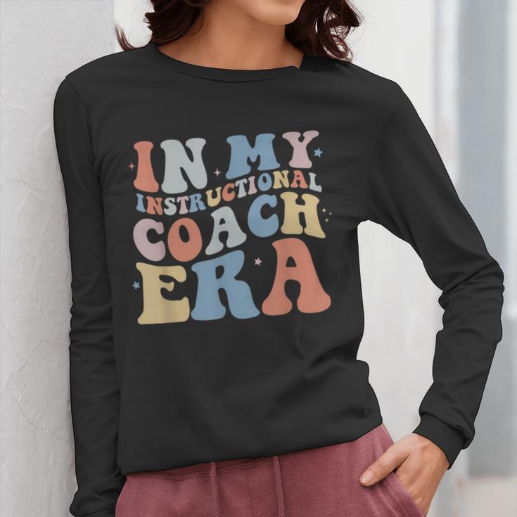 Retro Groovy In My Instructional Coach Era Teacher Women Long Sleeve T-Shirt, Groovy Teacher Gifts, funny design