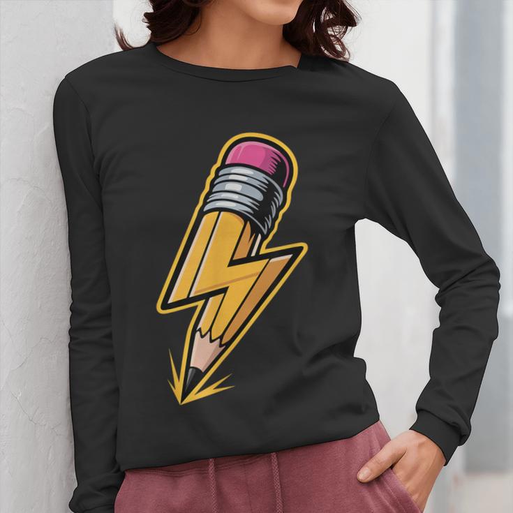 Retro Pencil Pencil Back To School Teacher Student Women Long Sleeve T-Shirt, funny design Retro Pencil Pencil Back To School Teacher Student Women Long Sleeve T-Shirt, funny design