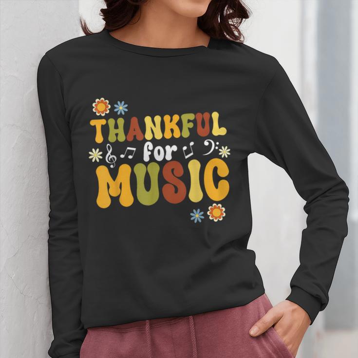 Retro Thankful For Music Floral Music Teacher Thanksgiving Men Women Women Long Sleeve T-Shirt, funny design Retro Thankful For Music Floral Music Teacher Thanksgiving Men Women Women Long Sleeve T-Shirt, funny design