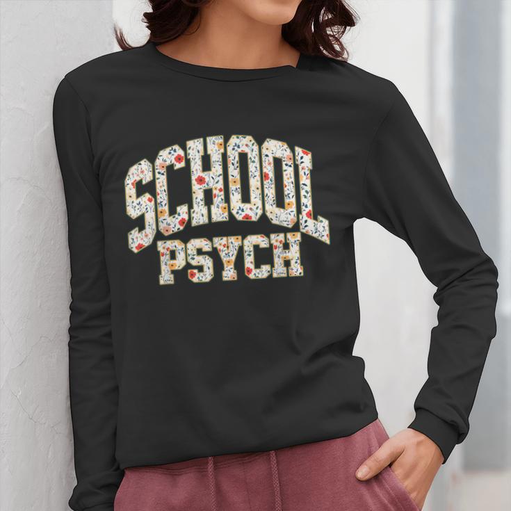 Retro Wildflower School Psych Teacher School Psychologist Women Long Sleeve T-Shirt, funny design Retro Wildflower School Psych Teacher School Psychologist Women Long Sleeve T-Shirt, funny design